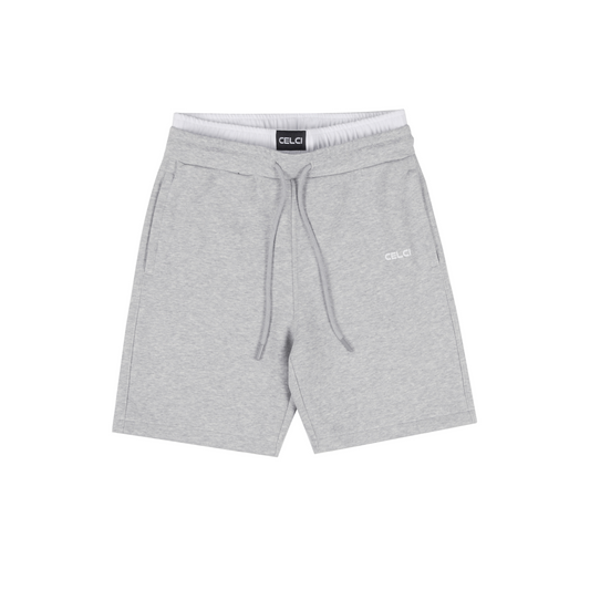 Double Waistband Shorts - Heather Grey