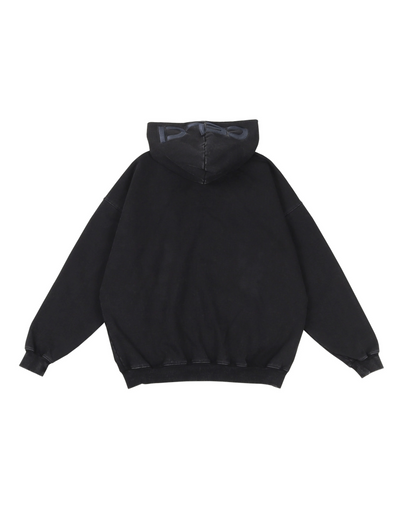 Vintage Black Washed Zip Up Hoodie