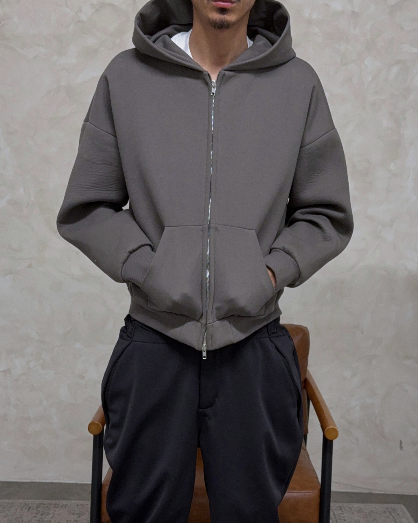 Cloud Zip Up Hoodie - Clay Grey