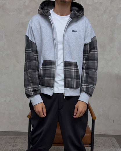 Plaid Zip up Hoodie