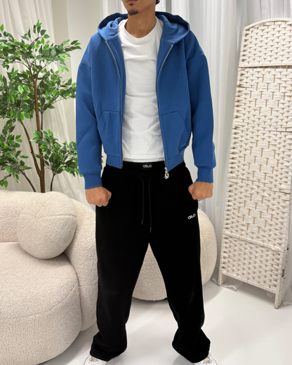 Cloud Zip up Hoodie - Cobalt Blue